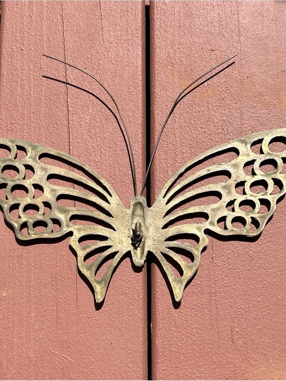Vintage MCM Brass Butterfly Wall Decor Accent